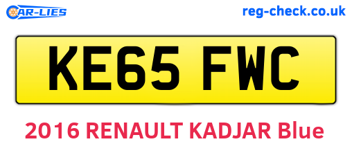 KE65FWC are the vehicle registration plates.