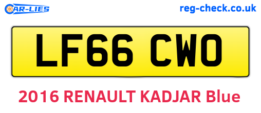 LF66CWO are the vehicle registration plates.