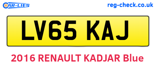 LV65KAJ are the vehicle registration plates.