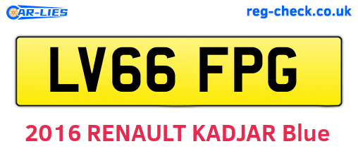 LV66FPG are the vehicle registration plates.