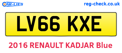 LV66KXE are the vehicle registration plates.