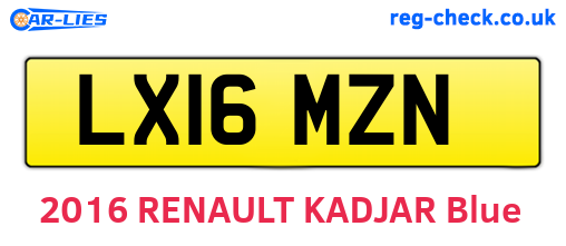 LX16MZN are the vehicle registration plates.