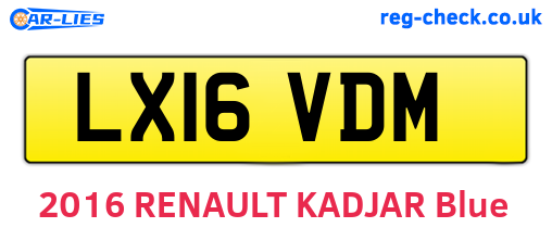 LX16VDM are the vehicle registration plates.