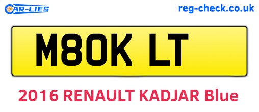 M80KLT are the vehicle registration plates.