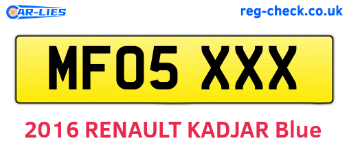 MF05XXX are the vehicle registration plates.