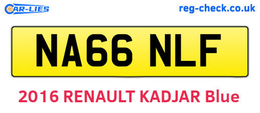 NA66NLF are the vehicle registration plates.