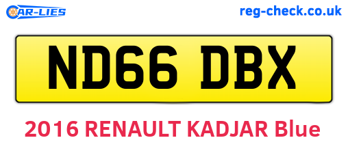ND66DBX are the vehicle registration plates.