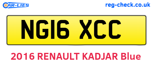 NG16XCC are the vehicle registration plates.