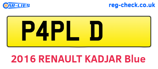 P4PLD are the vehicle registration plates.