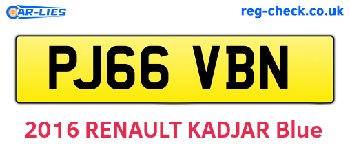 PJ66VBN are the vehicle registration plates.