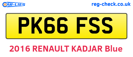 PK66FSS are the vehicle registration plates.