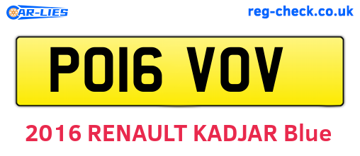 PO16VOV are the vehicle registration plates.