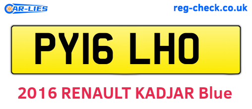PY16LHO are the vehicle registration plates.