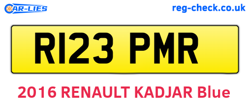 R123PMR are the vehicle registration plates.