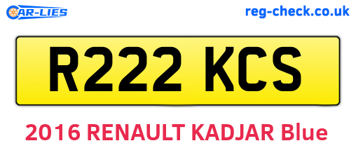R222KCS are the vehicle registration plates.