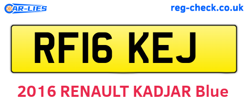 RF16KEJ are the vehicle registration plates.