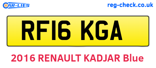 RF16KGA are the vehicle registration plates.