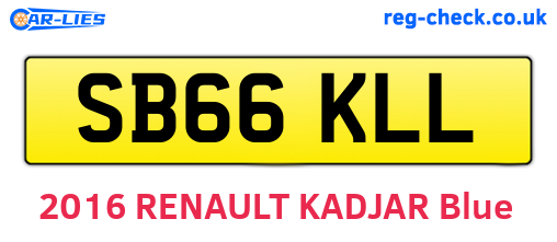 SB66KLL are the vehicle registration plates.
