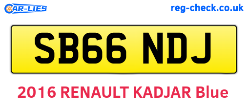 SB66NDJ are the vehicle registration plates.