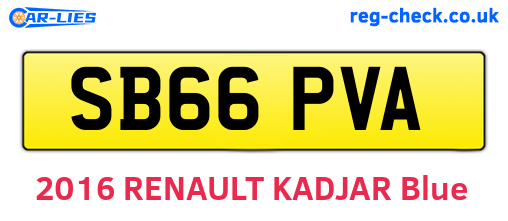 SB66PVA are the vehicle registration plates.