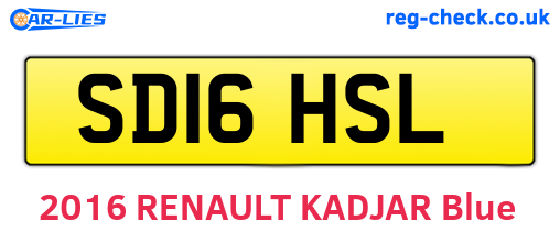 SD16HSL are the vehicle registration plates.