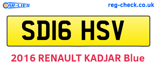 SD16HSV are the vehicle registration plates.