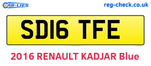 SD16TFE are the vehicle registration plates.