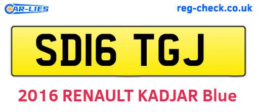 SD16TGJ are the vehicle registration plates.