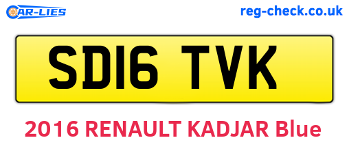 SD16TVK are the vehicle registration plates.