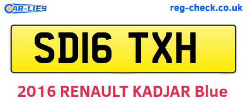 SD16TXH are the vehicle registration plates.