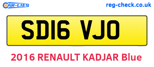 SD16VJO are the vehicle registration plates.