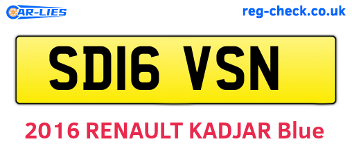 SD16VSN are the vehicle registration plates.