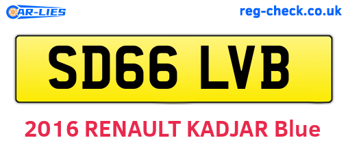 SD66LVB are the vehicle registration plates.