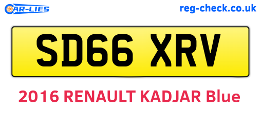 SD66XRV are the vehicle registration plates.