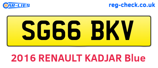 SG66BKV are the vehicle registration plates.