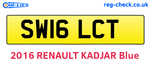 SW16LCT are the vehicle registration plates.