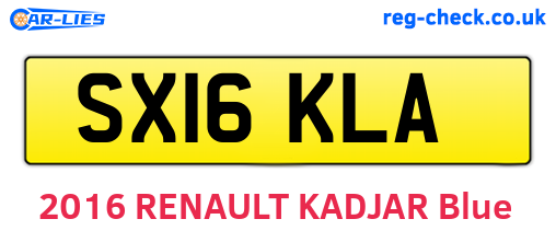 SX16KLA are the vehicle registration plates.