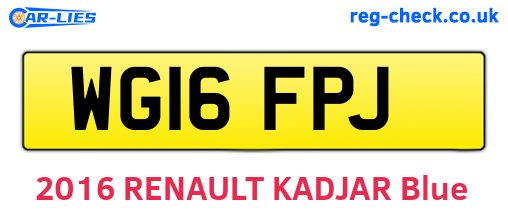 WG16FPJ are the vehicle registration plates.