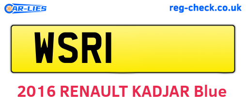 WSR1 are the vehicle registration plates.