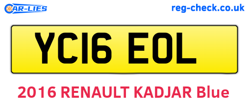 YC16EOL are the vehicle registration plates.