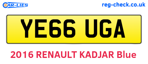 YE66UGA are the vehicle registration plates.