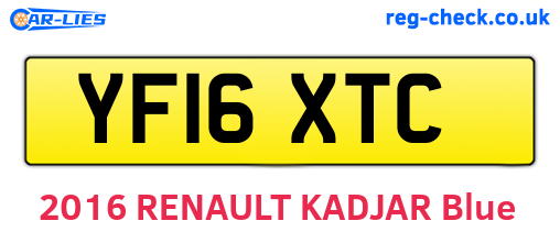 YF16XTC are the vehicle registration plates.