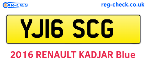 YJ16SCG are the vehicle registration plates.