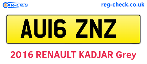 AU16ZNZ are the vehicle registration plates.