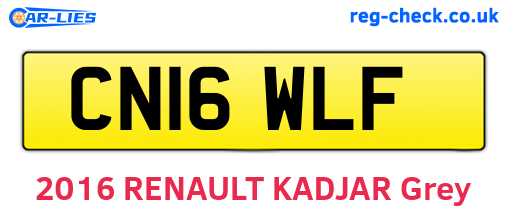 CN16WLF are the vehicle registration plates.