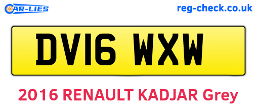 DV16WXW are the vehicle registration plates.