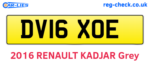 DV16XOE are the vehicle registration plates.