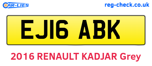 EJ16ABK are the vehicle registration plates.