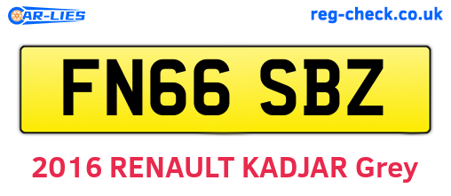 FN66SBZ are the vehicle registration plates.