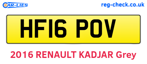 HF16POV are the vehicle registration plates.